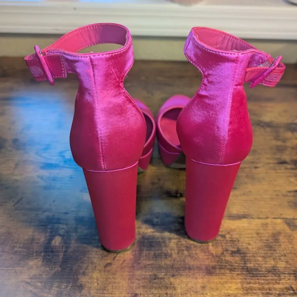 Platform Ankle Strap High Heel Pump Size 8.5 - Picture 5 of 7